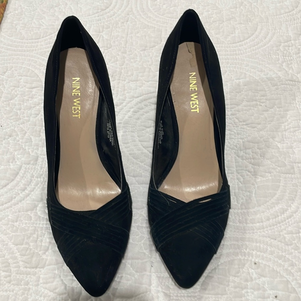 Black suede heel